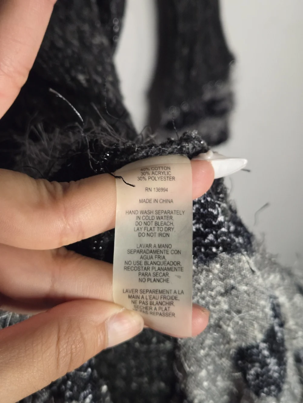 Y2k Black & Gray Textured Button-Front Sweater Coat!